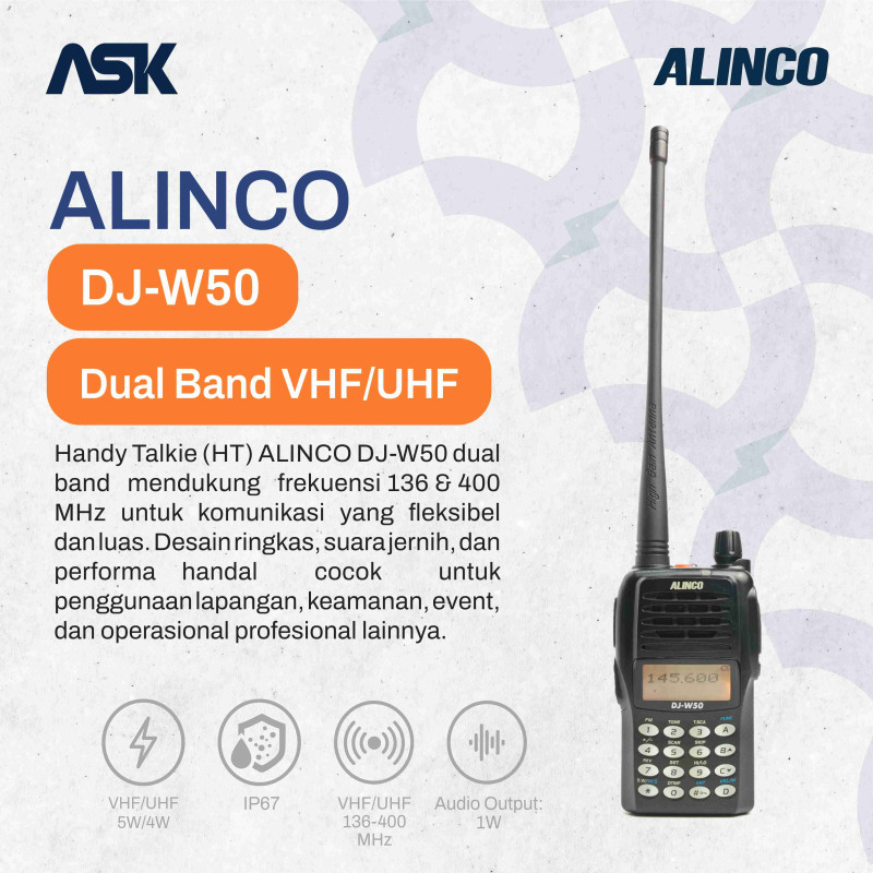 HT ALINCO DJ-W50 DUALBAND 136 & 400 MHZ / DJW50 DJ W50 DJW DJ W 50