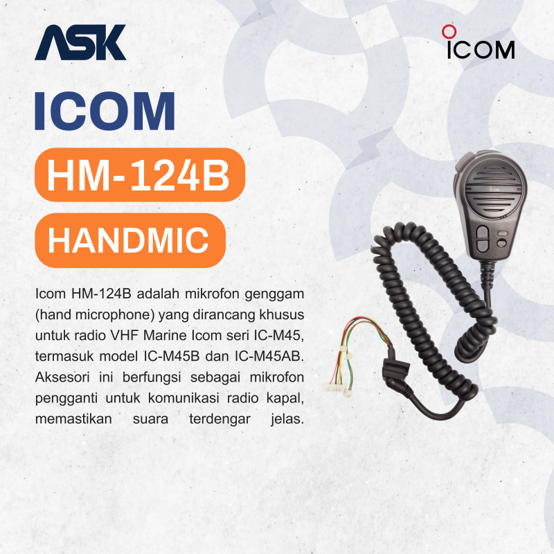 HandMic Radio Mobile HM-124B ICOM / Hand Mic HM124B ICOM