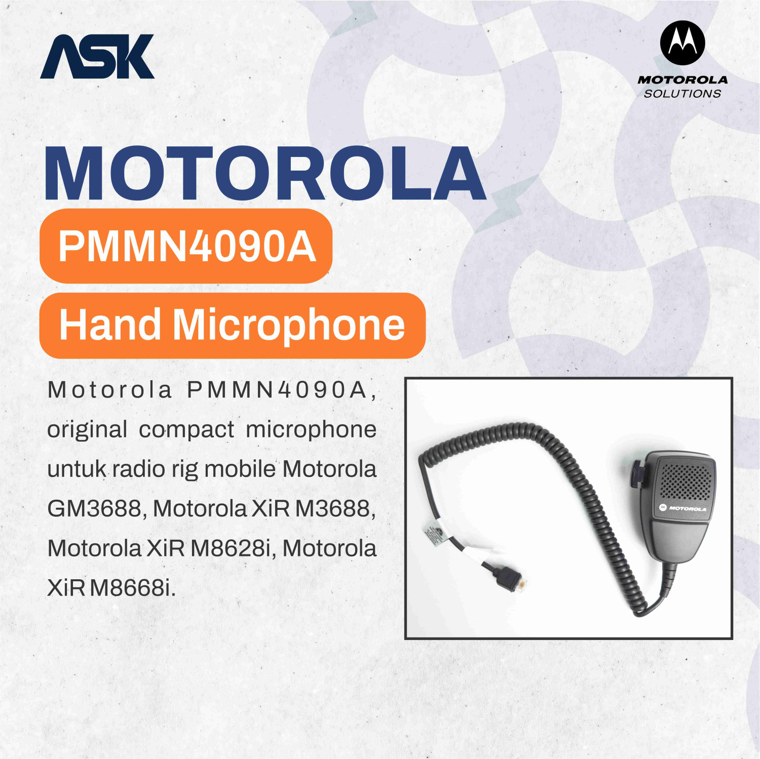 Microphone PMMN4090A MOTOROLA / Hand Mic PMNN4090A / PMNN 4090A