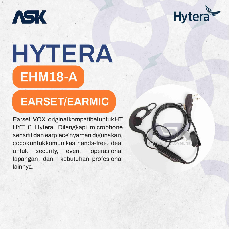 Earset / Earmic / Earpiece VOX HYT HYTERA EHM18-A / EHM 18A