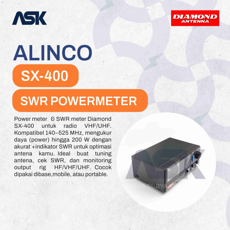 SWR POWERMETER DIAMOND SX-400 140-525MHZ BANDS 200W / SX 400 SX400