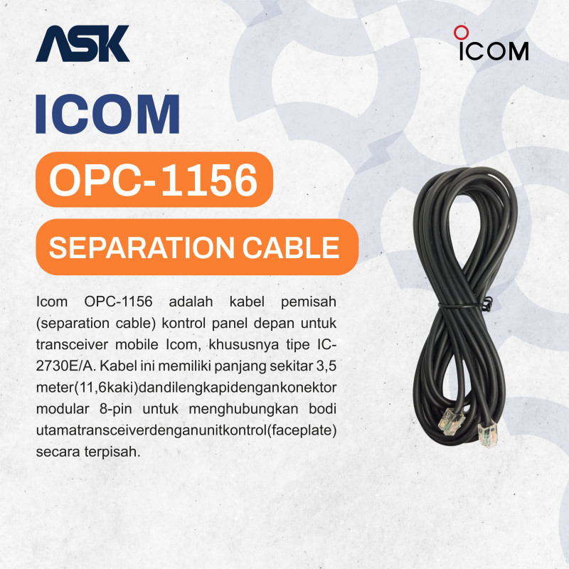 Front Panel Separation Kit OPC-1156 ICOM / Kabel Separation OPC1156 ICOM
