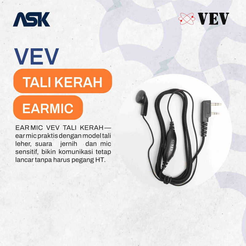 Earmic Handy Talky Tali Kerah VEV / Ear mic HT Tali Kerah