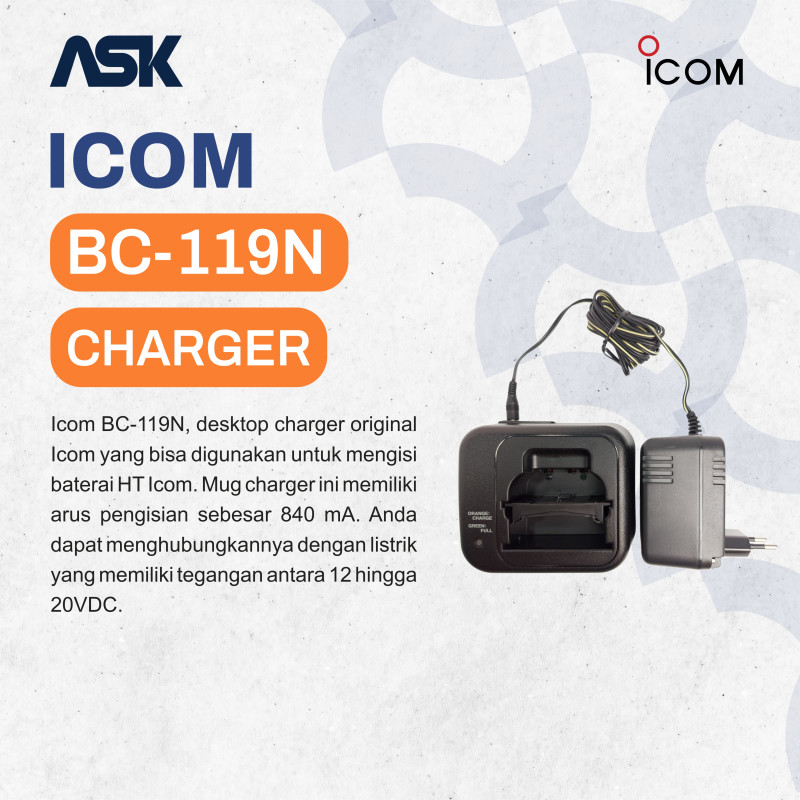 Charger Handy Talky BC-119N ICOM / Chg HT BC119N