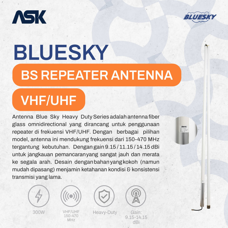 Repeater Antena BLUESKY - 11,15dBi | UHF 450-470MHz