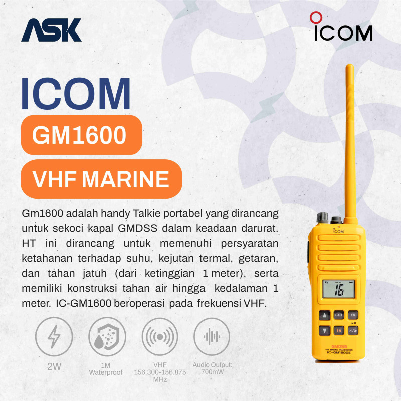 Handy Talky  ICOM - GM1600 Marine | VHF 156.300-156.875 MHz