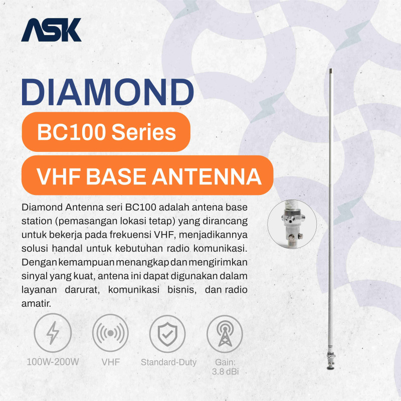 Base Station Antena DIAMOND - BC100 | VHF  134-174MHz