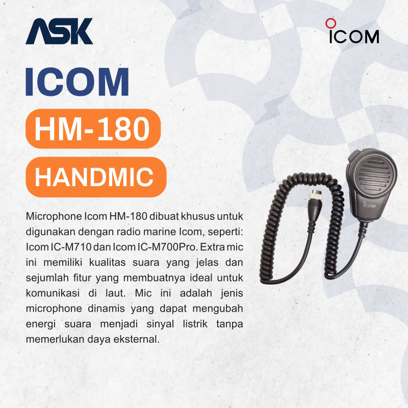HandMic Radio Mobile HM-180 ICOM / Hand Mic HM180 ICOM