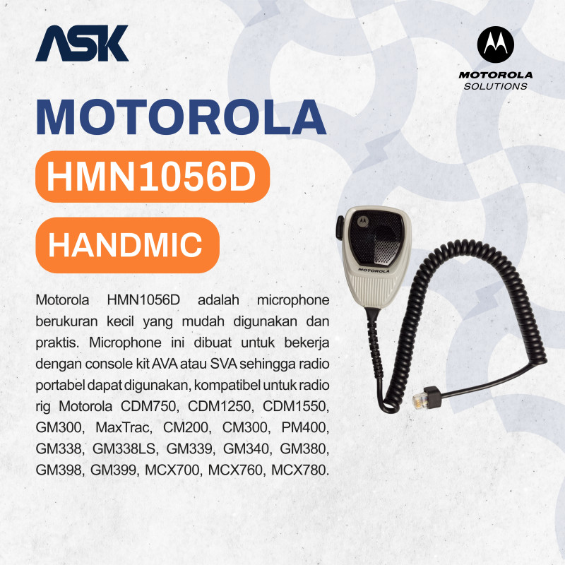 HandMic Radio Mobile HMN1056 MOTOROLA / Hand Mic Radio Mobil HMN 1056 MOTOROLA