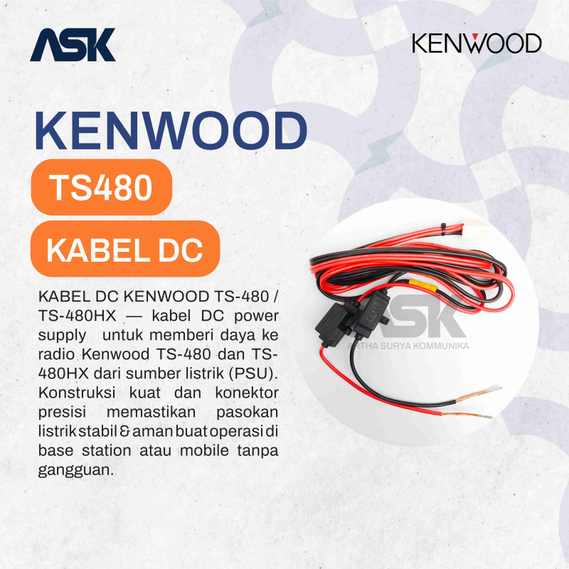 KABEL DC KENWOOD TS480 SAT TS480 HX / DC CORD POWERSUPPLY TO RADIO