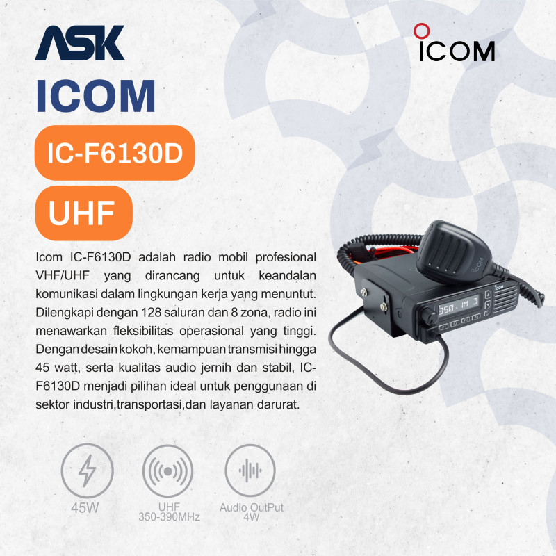 Radio Mobile IC-F6130D ICOM / Rig IC F6130D