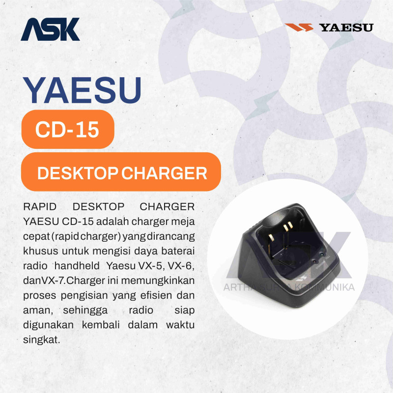 RAPID DESKTOP CHARGER YAESU CD-15 FOR VX5 VX6 VX7 / CD15 CD 15