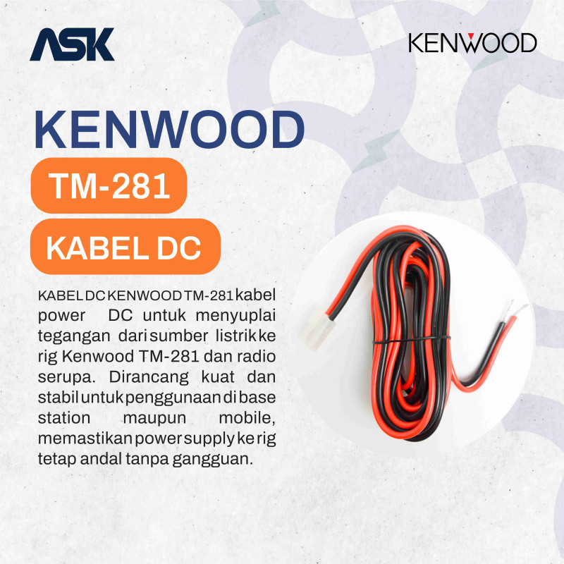 Kabel DC Kenwood TM281 / DC Cord Power Supply to Rig