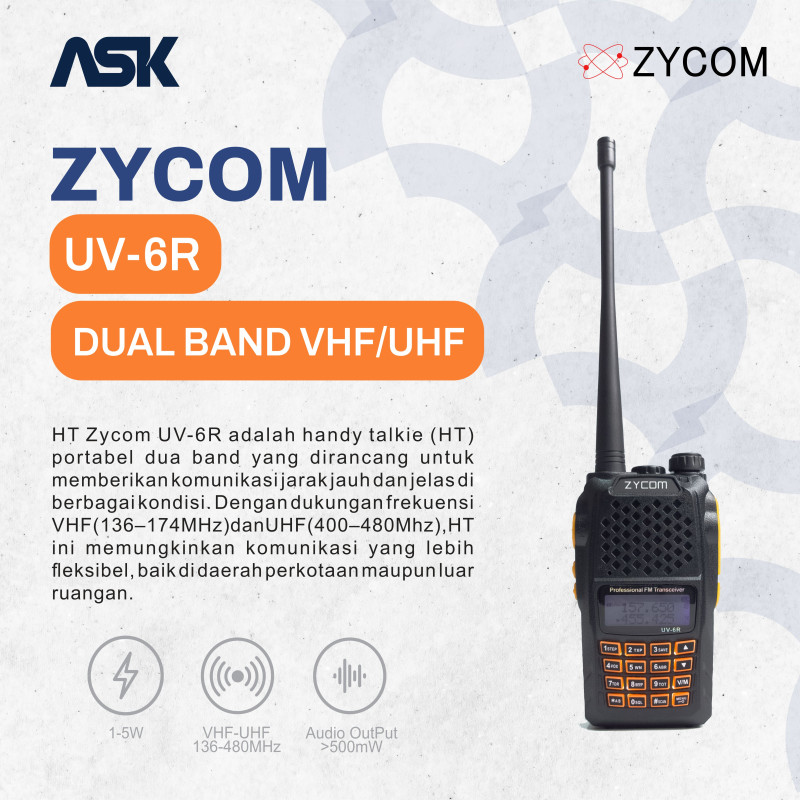 Handy Talky UV-6R ZYCOM / HT UV 6R Zycom