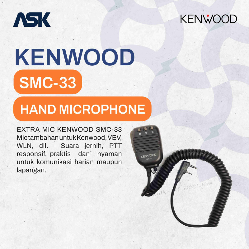 KENWOOD Mikrofon SMC-33 untuk Kenwood VEV WLN