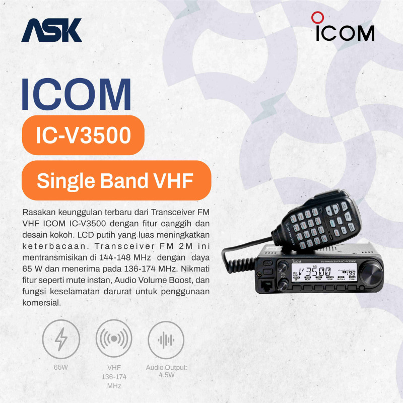 Mobile Radio ICOM - IC-V3500 | VHF 136-174 MHz