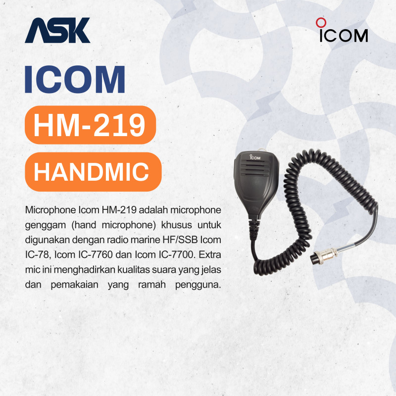 HandMic Radio Mobile HM-219 ICOM / Hand Mic HM219 ICOM