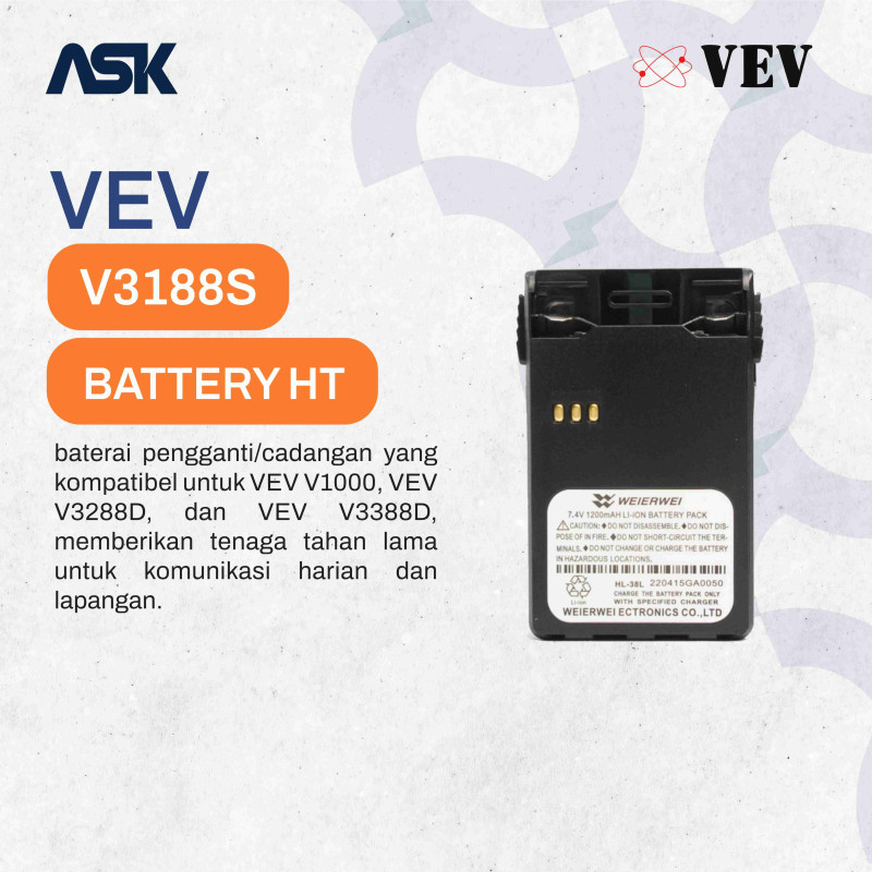 Battery Handy Talky VEV V1000 /  V3288D / V3388D