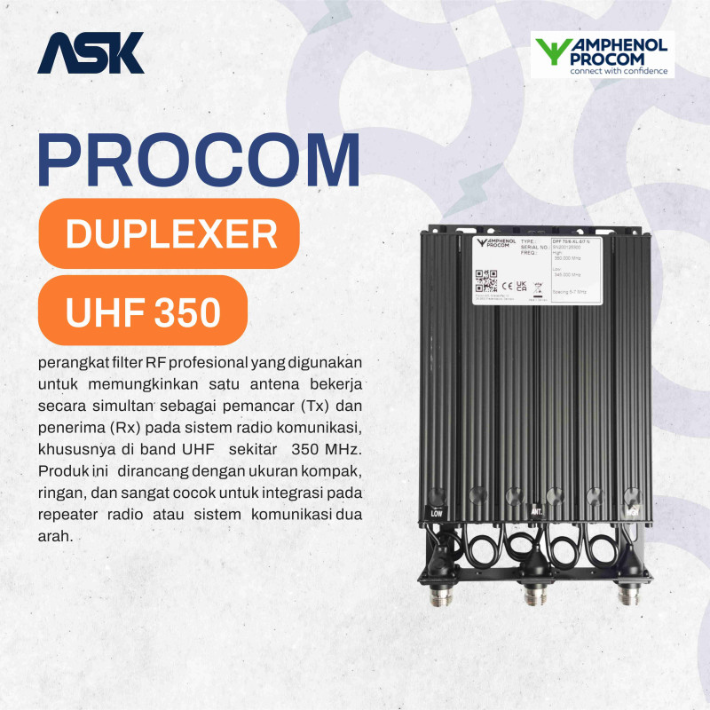 Duplexer DPF 70/6-XL-5/7 N AMPHENOL PROCOM / Duplexer AMPHENOL PROCOM UHF 345-350MHz